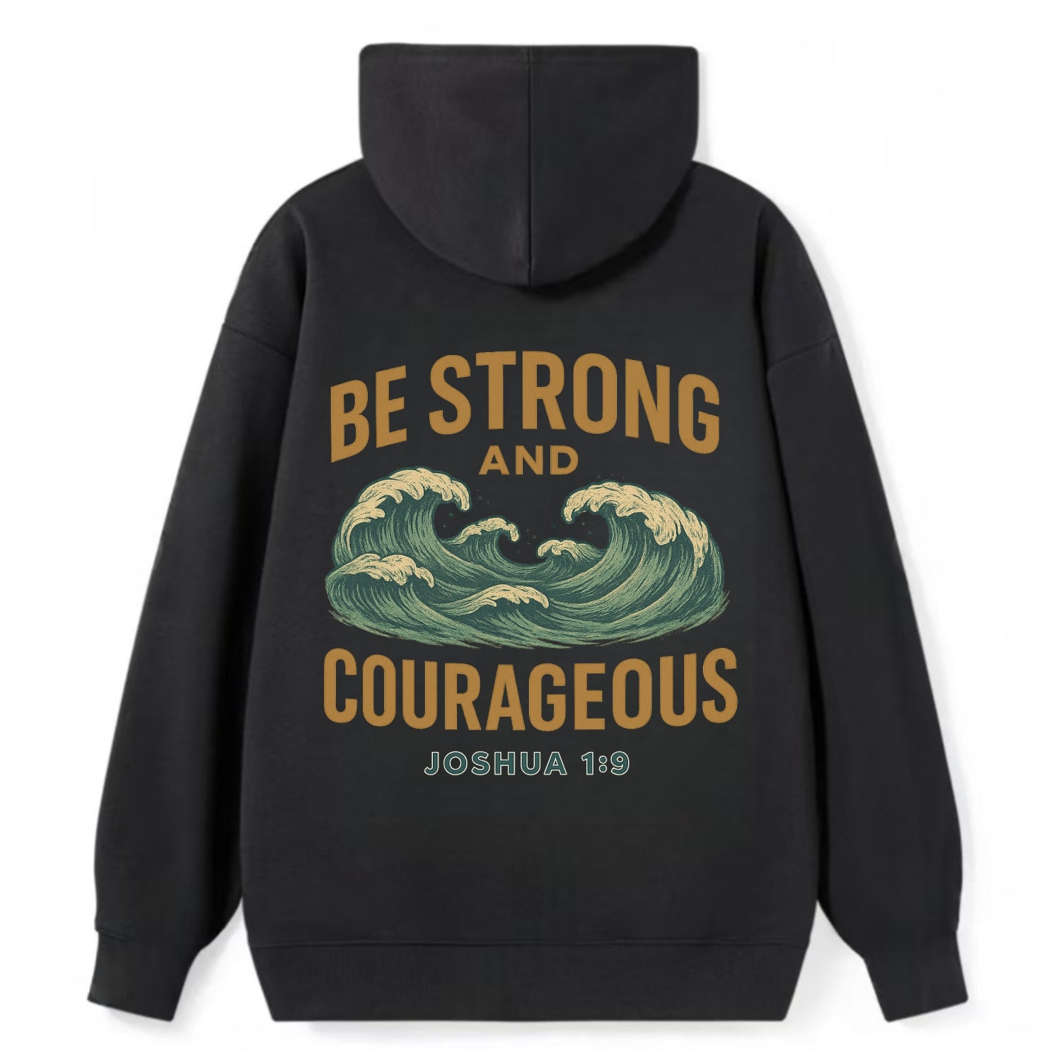 Joshua 1:9 Ocean - Classic Pullover Hoodie - Black