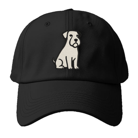 Sealyham Terrier White Sitting Pose Baseball Cap - Black