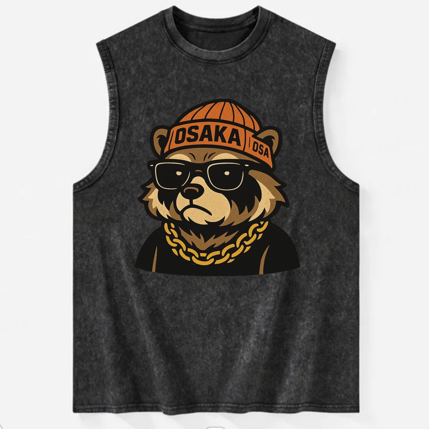Osaka Tanuki - Vintage Washed Tank - Black
