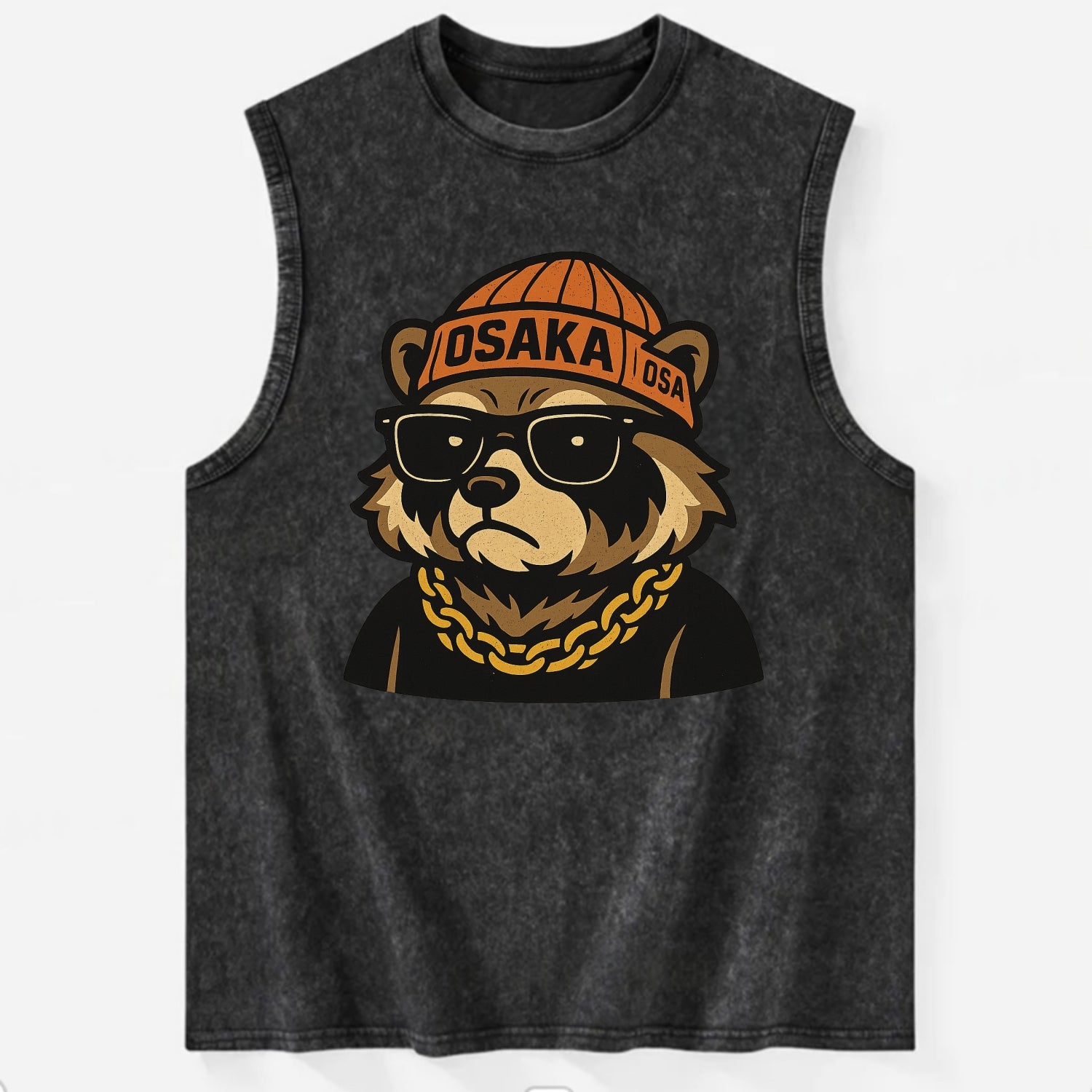 Osaka Tanuki - Vintage Washed Tank - Black