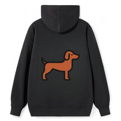 Vizsla - Rust colored flat side profile - Classic Pullover Hoodie - Black