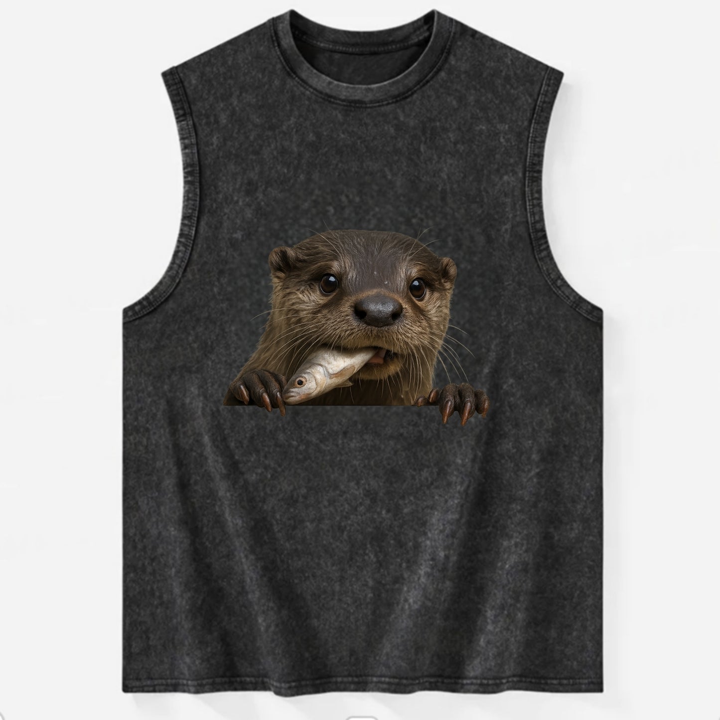 River Otter  - Vintage Washed Tank - Black