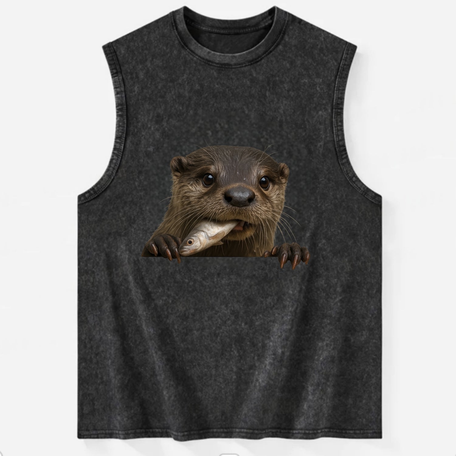 River Otter  - Vintage Washed Tank - Black