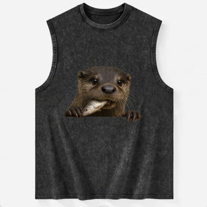 River Otter  - Vintage Washed Tank - Black