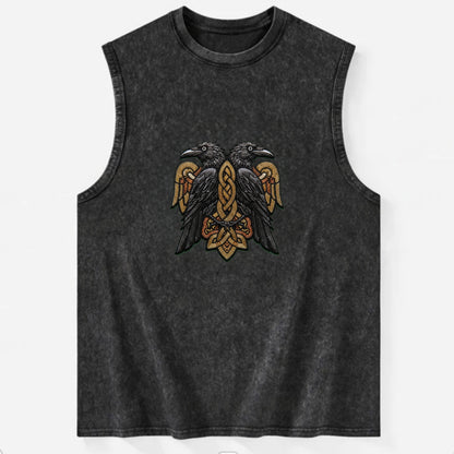 Odin's Ravens - Vintage Washed Tank - Black