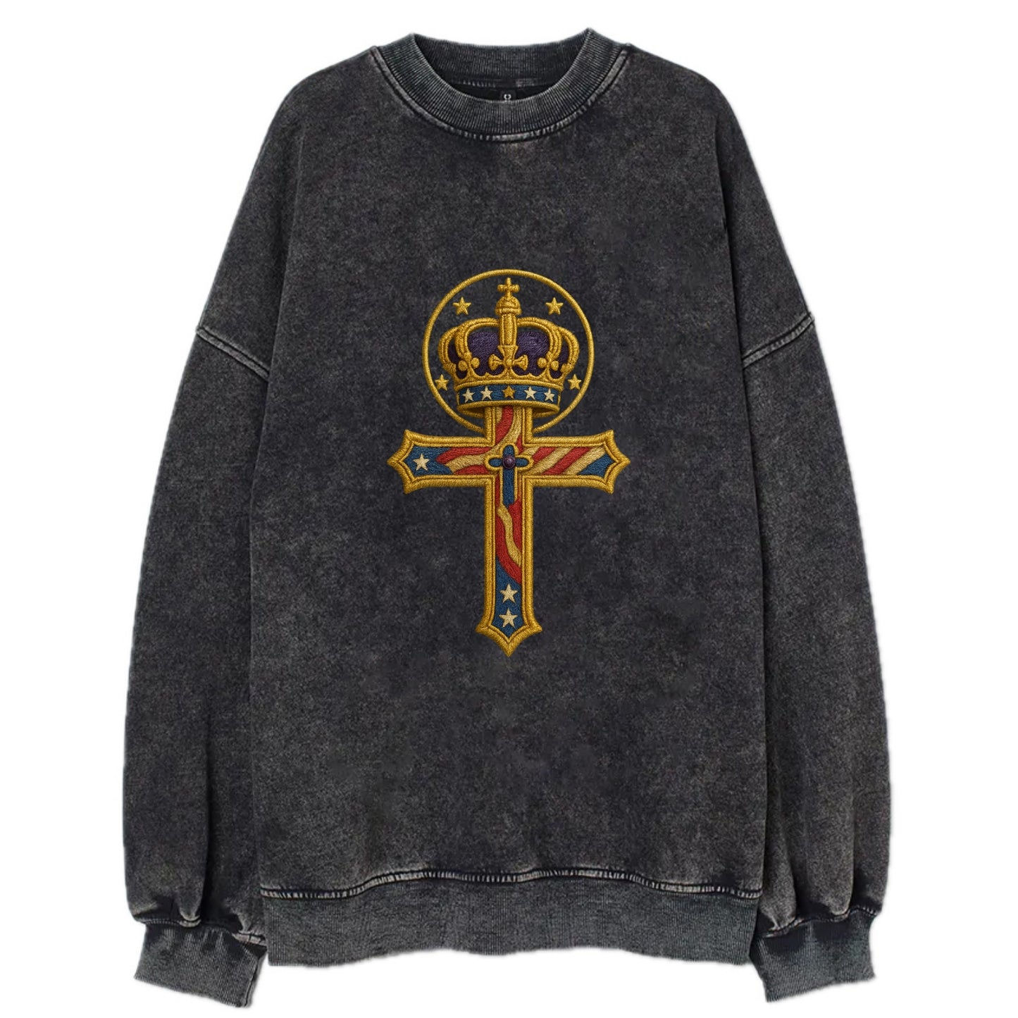 Cross and Crown  - Vintage Sweatshirt - Black