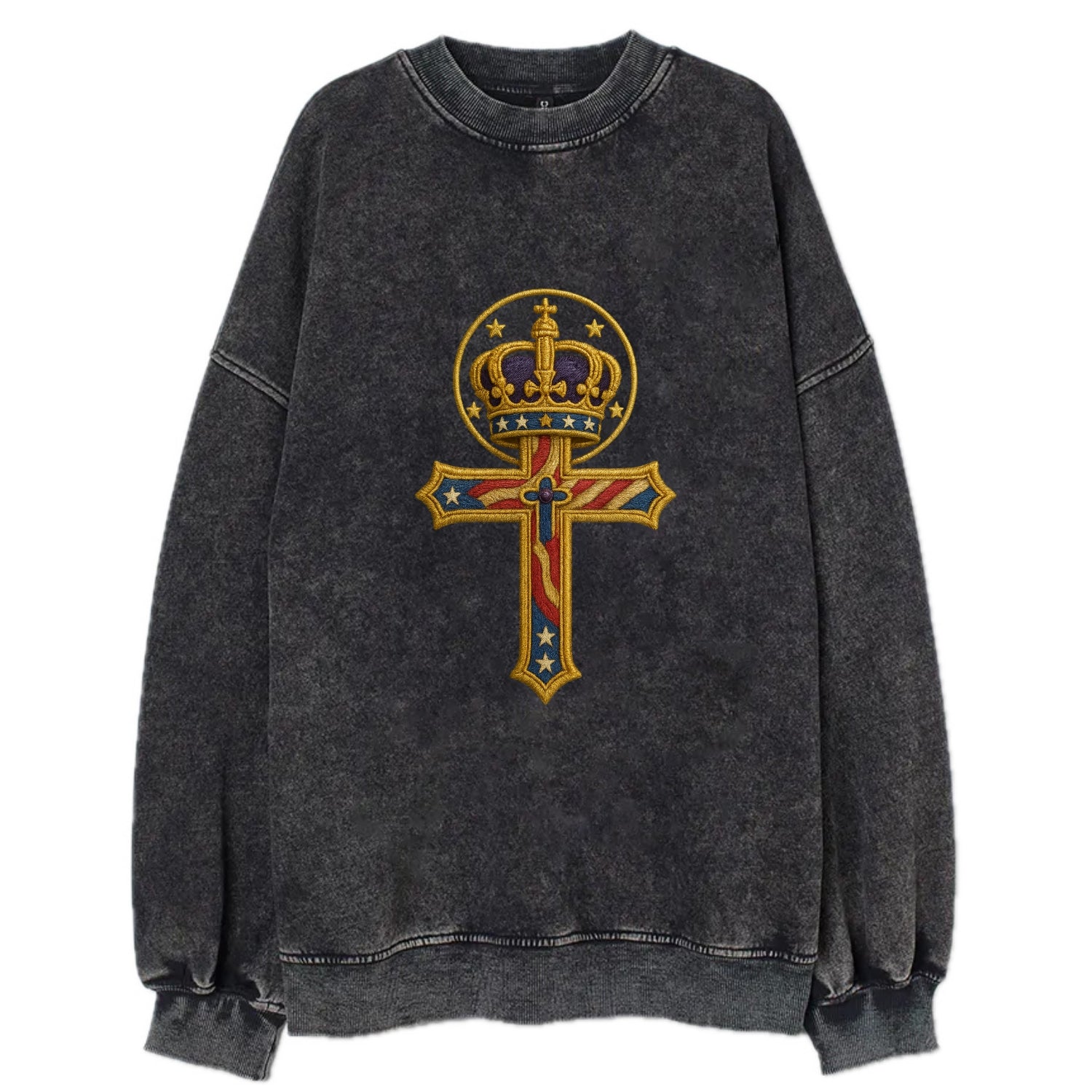 Cross and Crown  - Vintage Sweatshirt - Black
