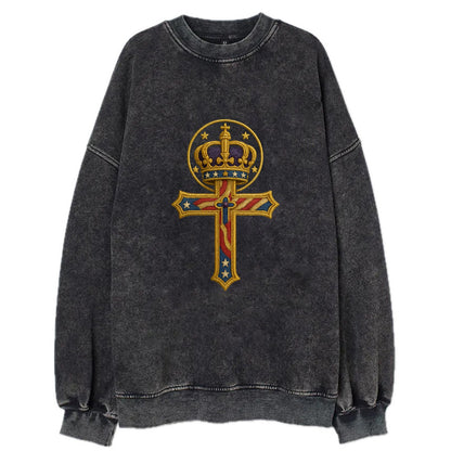 Cross and Crown  - Vintage Sweatshirt - Black
