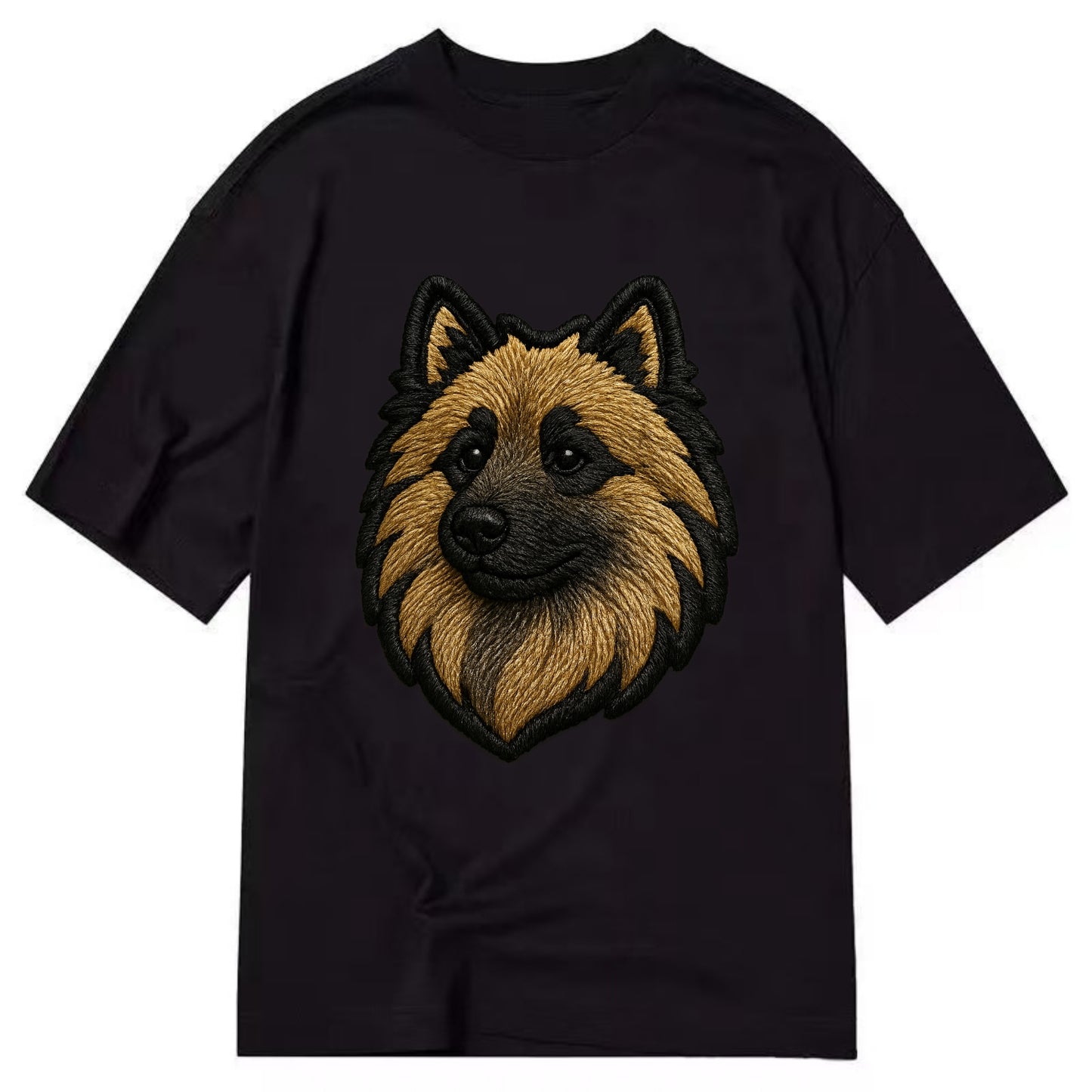 Keeshond - Contemporary spitz logo with - Classic T-shirt - Black