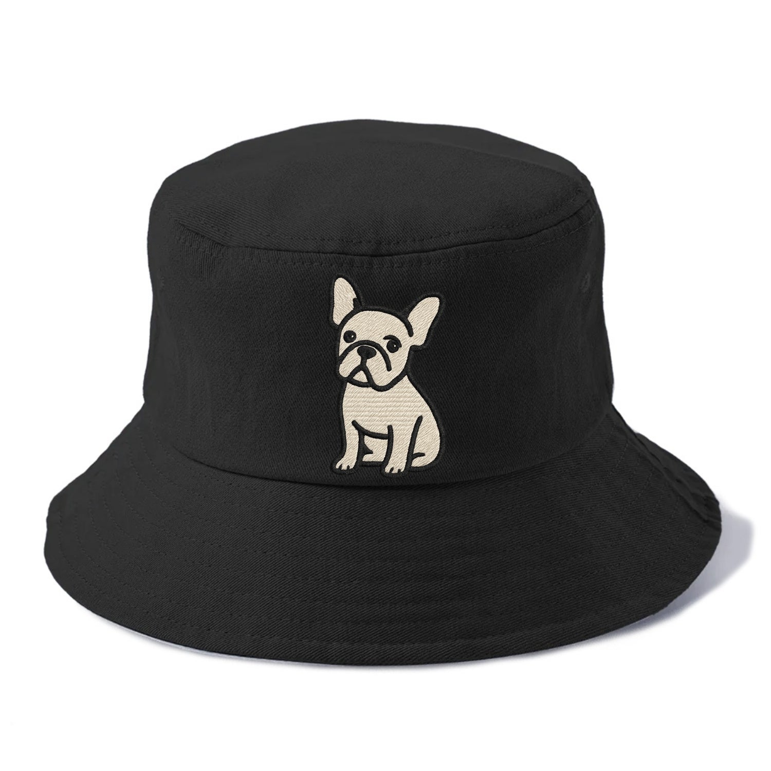 French Bulldog - Head tilt one ear up - Bucket Hat - Black