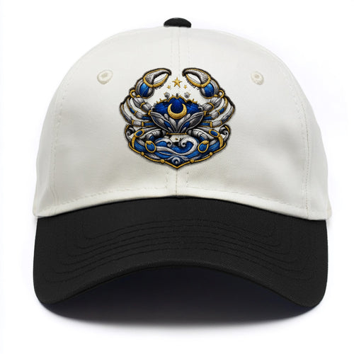 CANCER CRAB - protective crab in silver and blue , water sign - Two Tone Cap