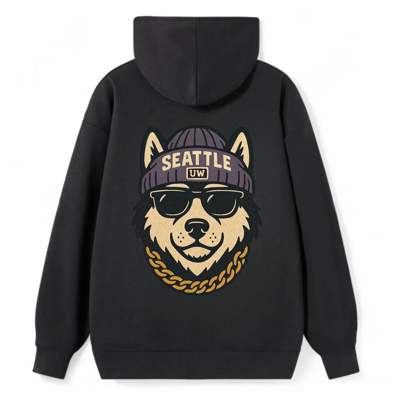 Seattle Husky - Classic Pullover Hoodie - Black