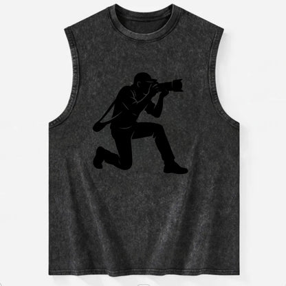 Photographer capturing perfect shot - Vintage Washed Tank - Black