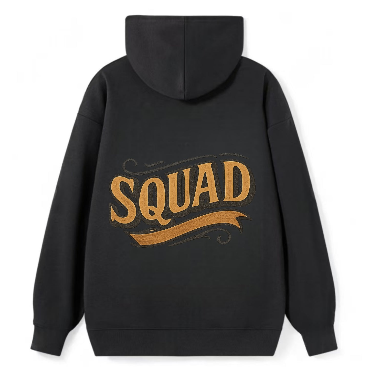 Bold typography design - "SQUAD" - your crew, your people - Classic Pullover Hoodie - Black