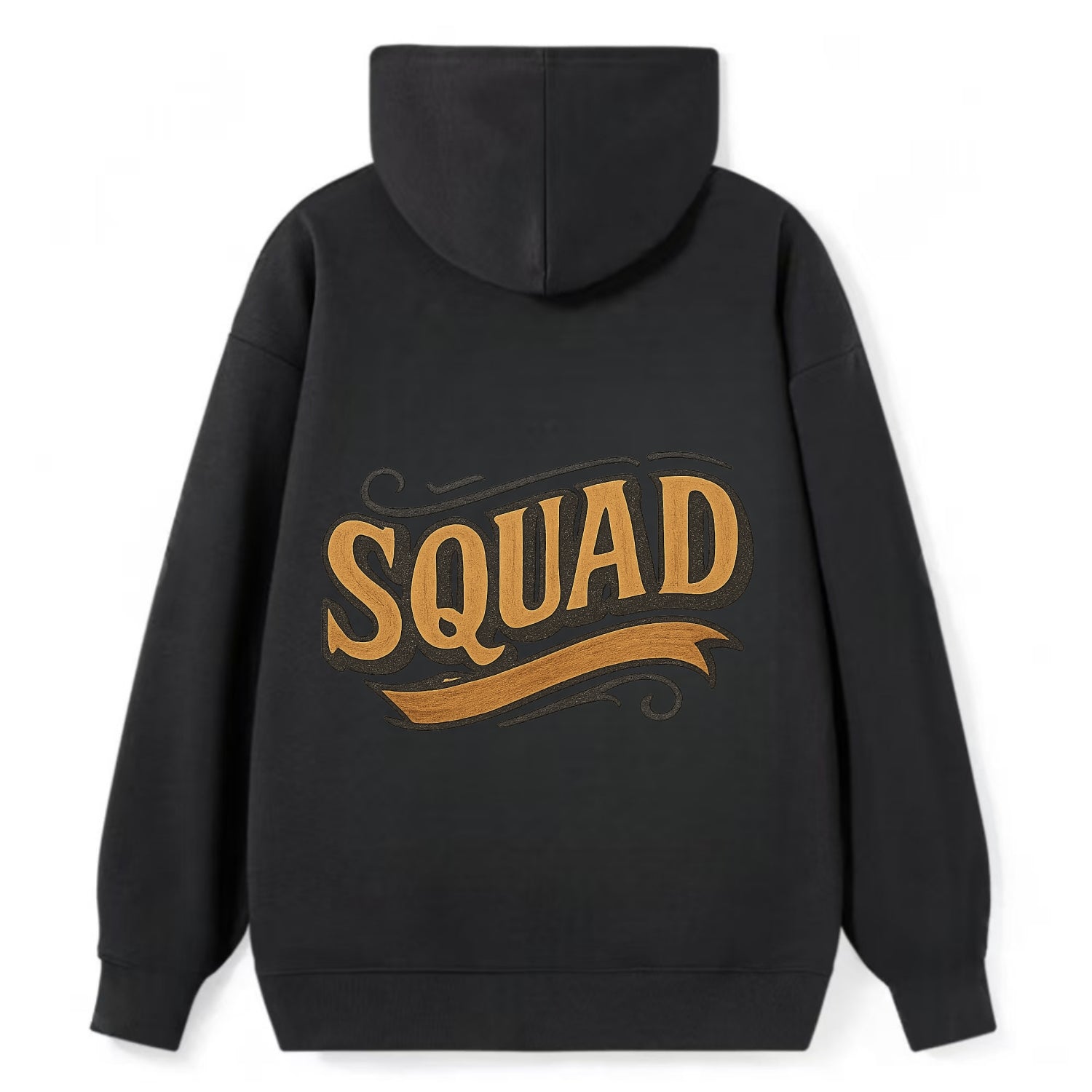 Bold typography design - "SQUAD" - your crew, your people - Classic Pullover Hoodie - Black