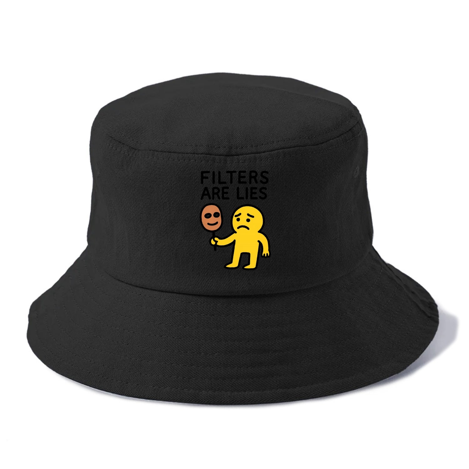 FILTERS ARE LIES | Mask arguing with face - Bucket Hat - Black
