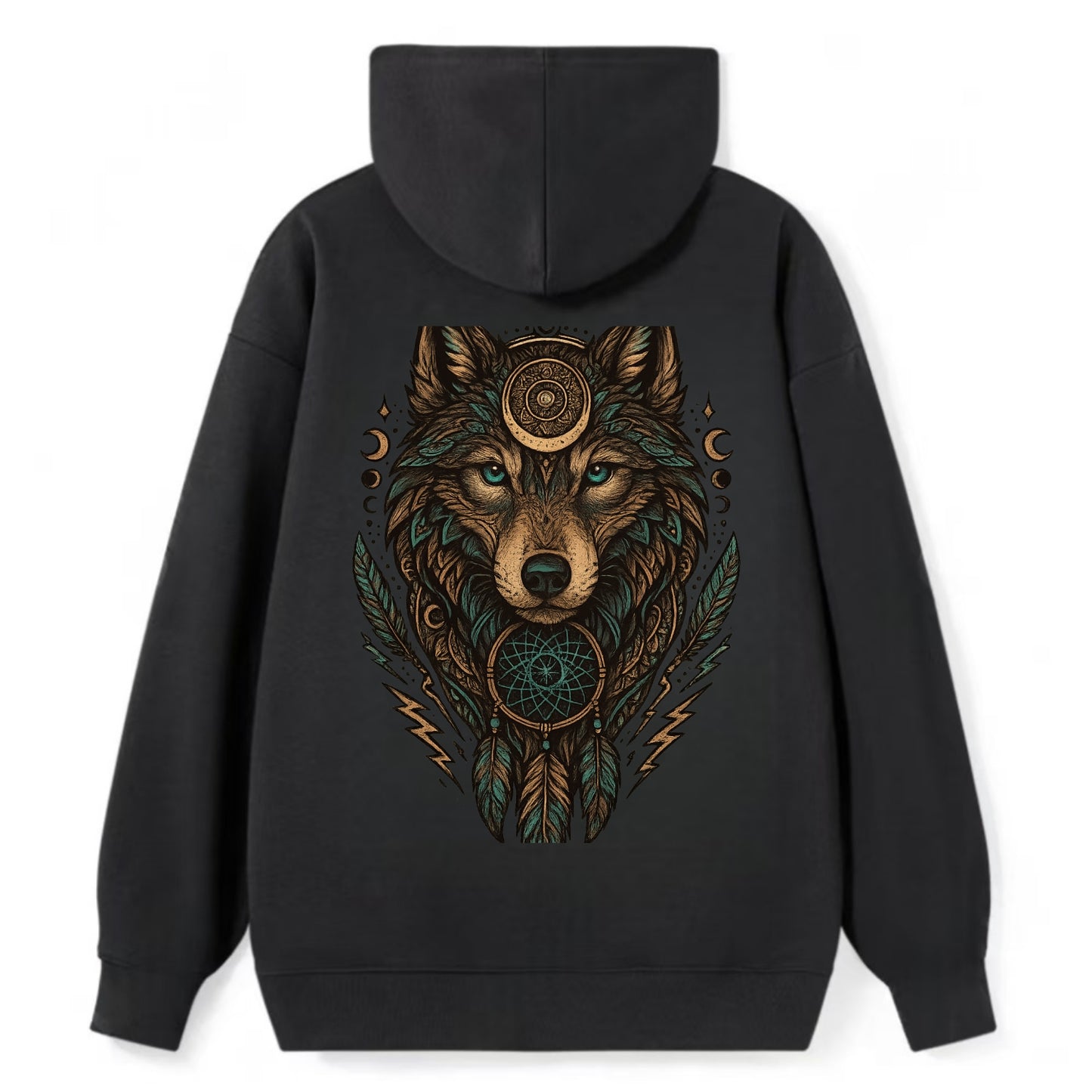 Storm Wolf Thunder  - Classic Pullover Hoodie - Black