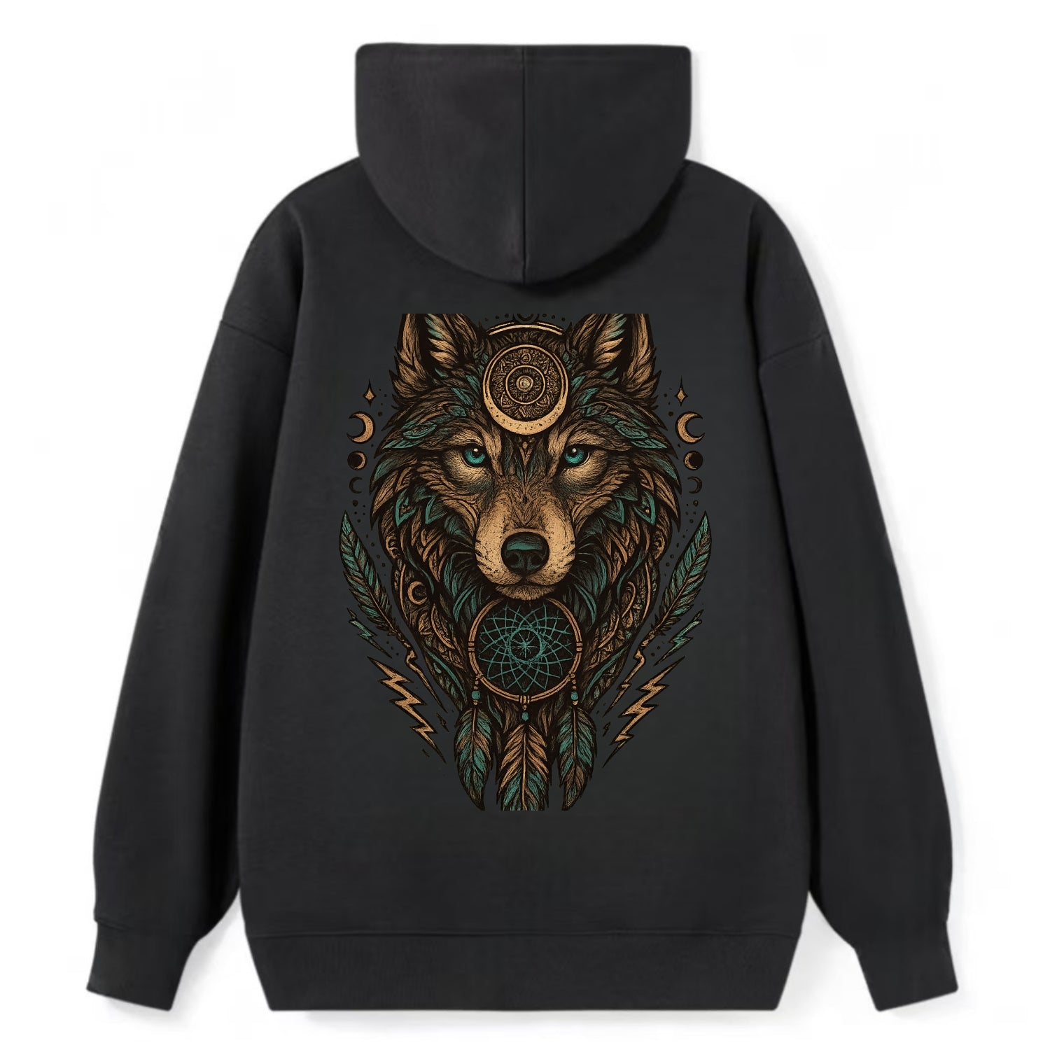 Storm Wolf Thunder  - Classic Pullover Hoodie - Black