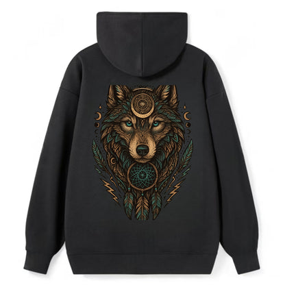 Storm Wolf Thunder  - Classic Pullover Hoodie - Black