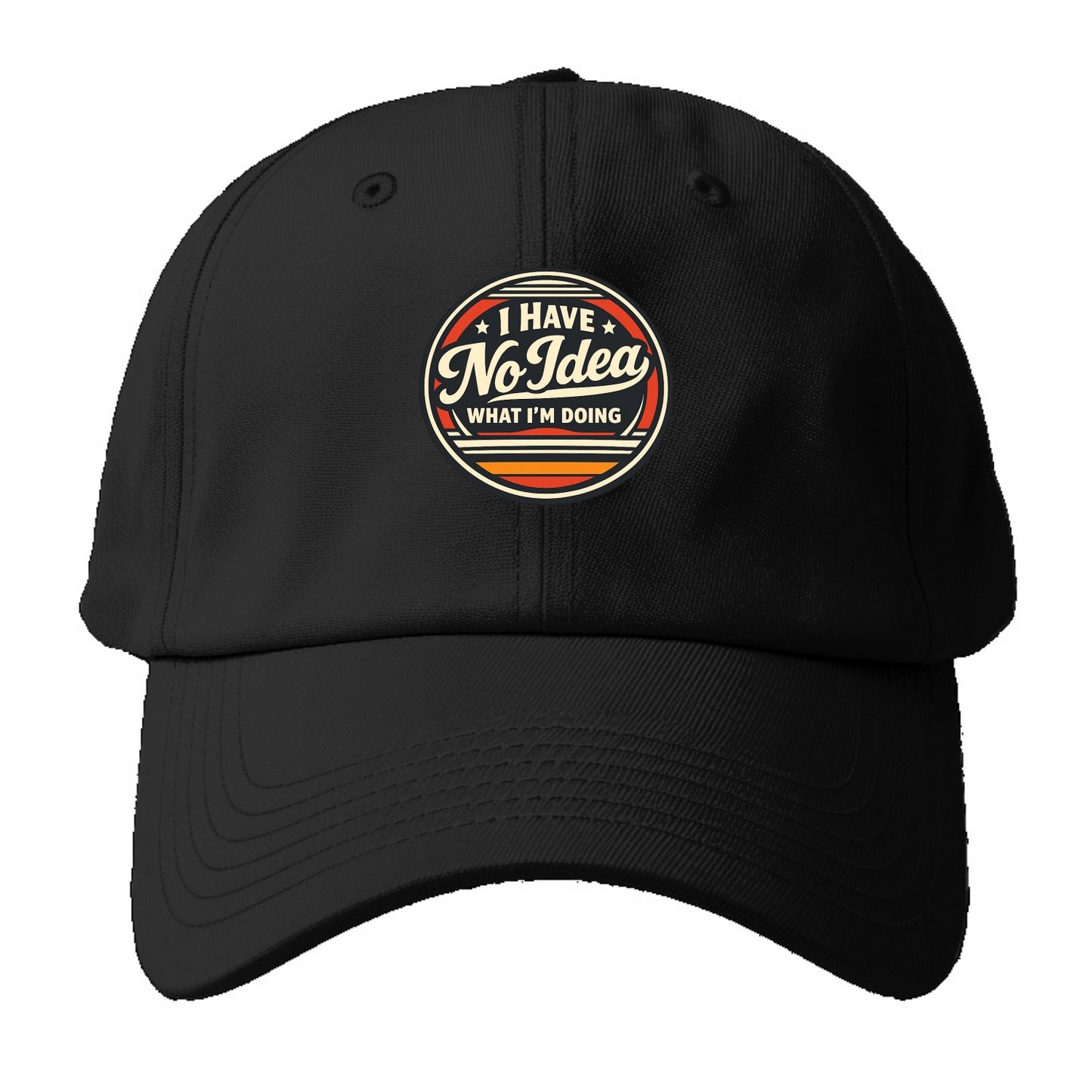 Confidently Clueless Emblem - Baseball Cap For Big Heads - Black