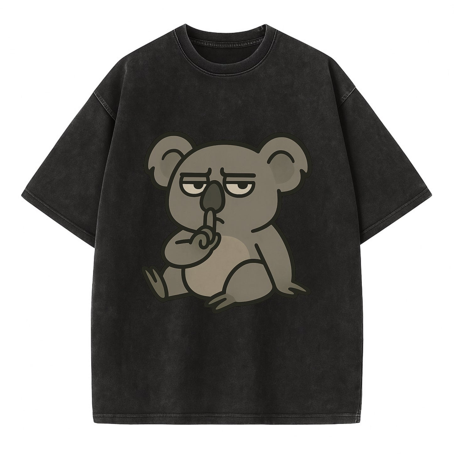 The Koala Judging - Vintage T-shirt - Black