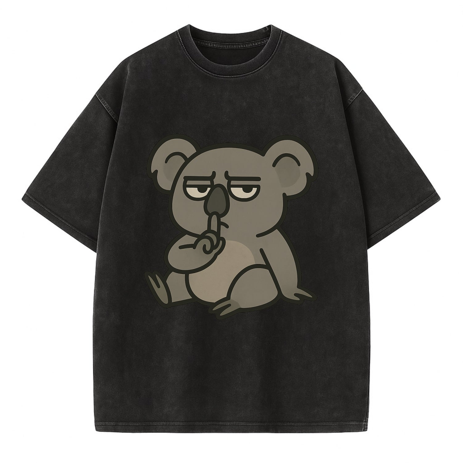 The Koala Judging - Vintage T-shirt - Black