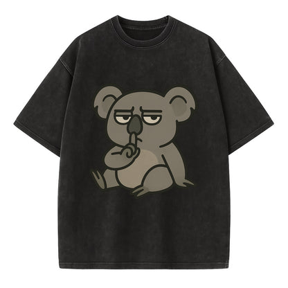 The Koala Judging - Vintage T-shirt - Black