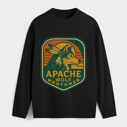 Apache Wolf Brother  - Classic Long Sleeve Shirt - Black