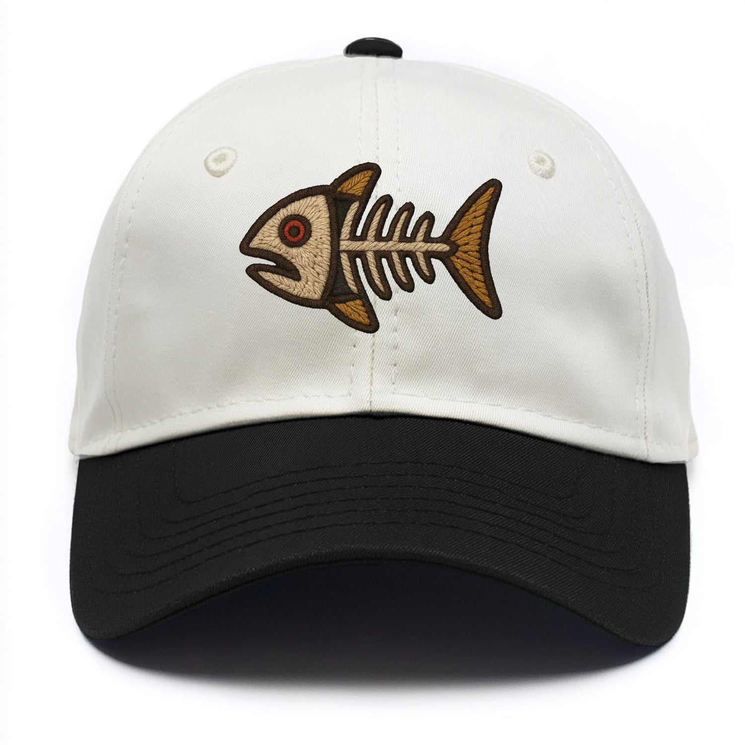 Fish Skeleton  - Two Tone Cap - Black