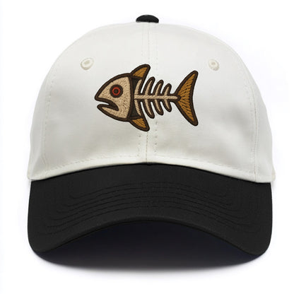 Fish Skeleton  - Two Tone Cap - Black