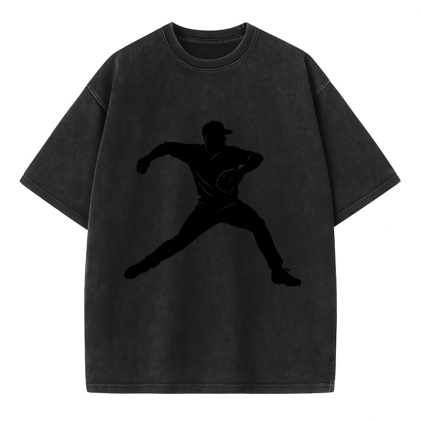 Baseball pitcher wind-up motion - Vintage T-shirt - Black