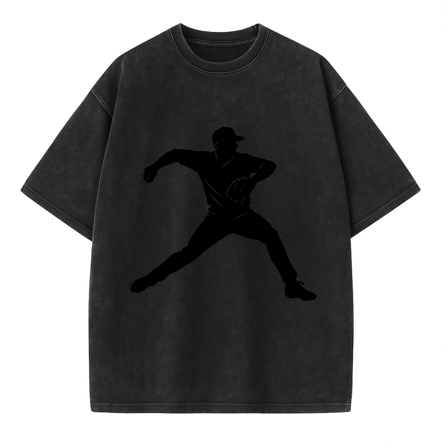 Baseball pitcher wind-up motion - Vintage T-shirt - Black