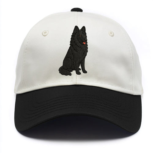 Belgian Sheepdog - Black long-haired embroidered pose - Two Tone Cap