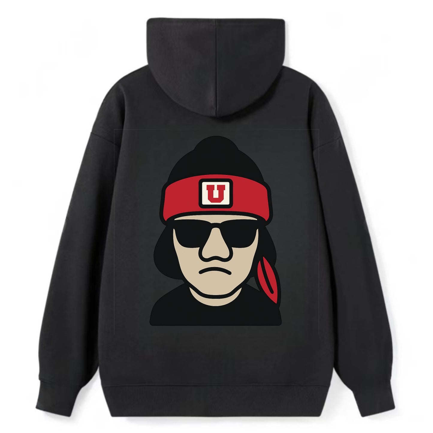 Salt Lake Ute wearing Utah beanie with U patch - Classic Pullover Hoodie - Black