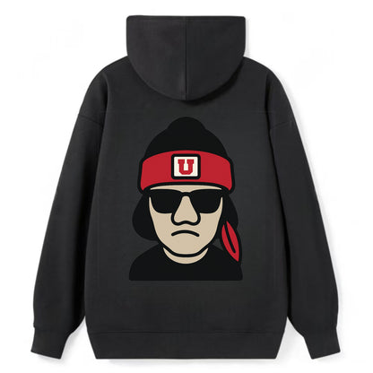 Salt Lake Ute wearing Utah beanie with U patch - Classic Pullover Hoodie - Black