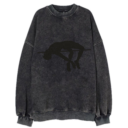 High jumper arching over bar - Vintage Sweatshirt - Black