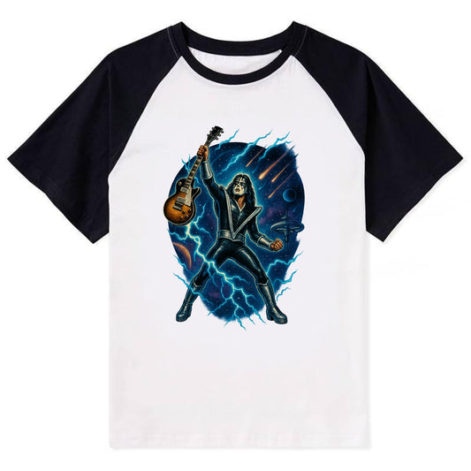 Ace Frehley Cosmic Solo - Contrast Raglan T-shirt - Black