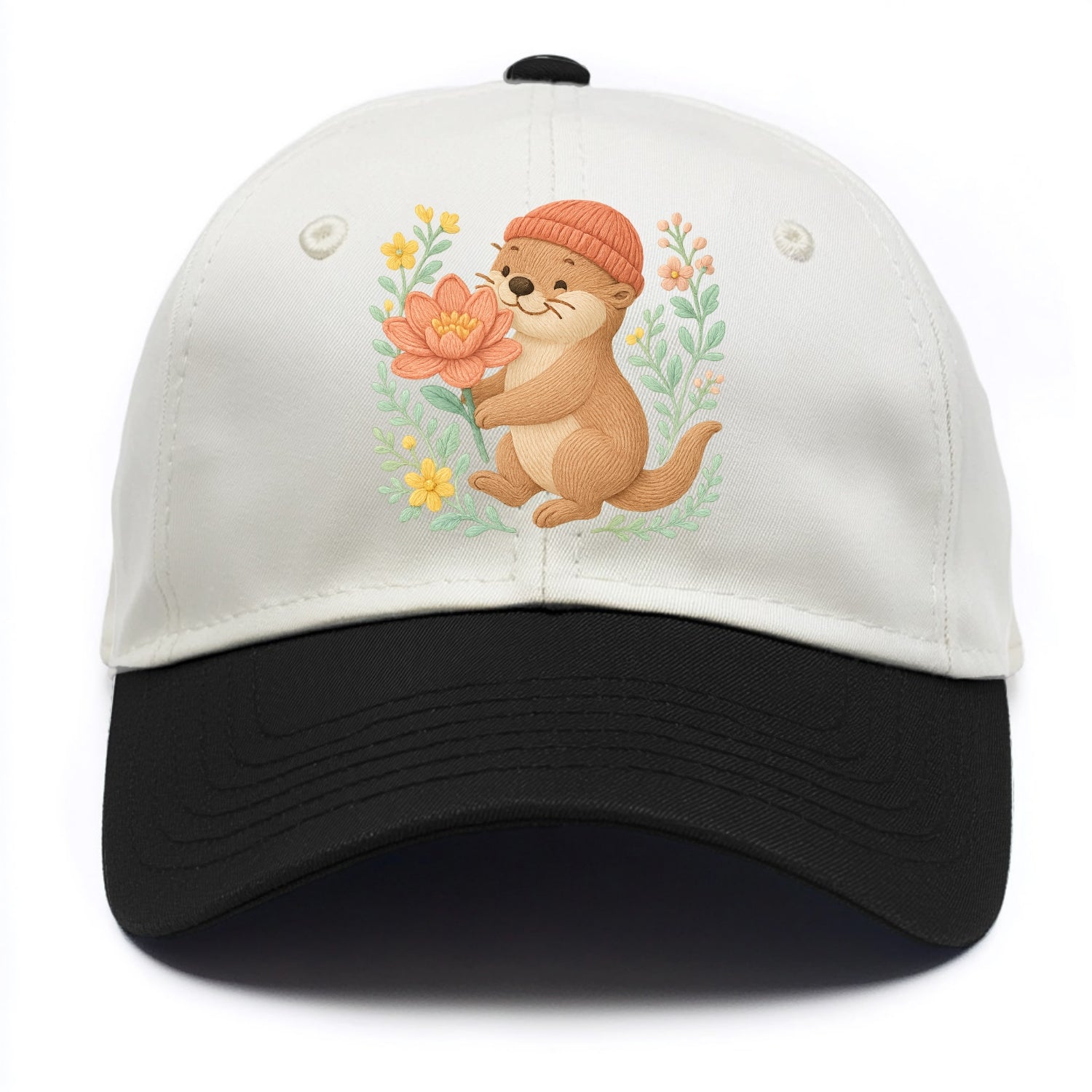 Peach Otter - Two Tone Cap - Black