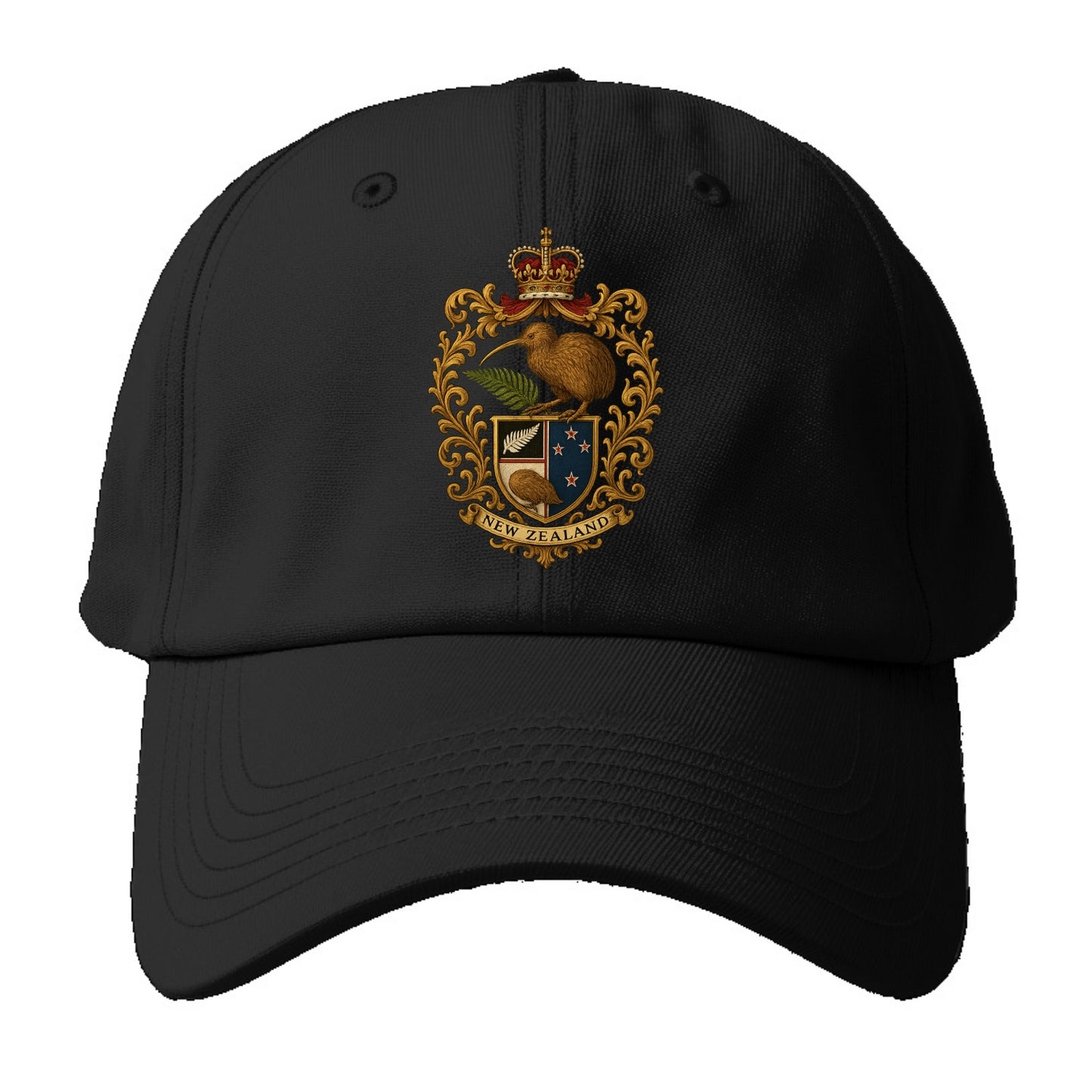 New Zealand Kiwi Emblem  - Baseball Cap - Black