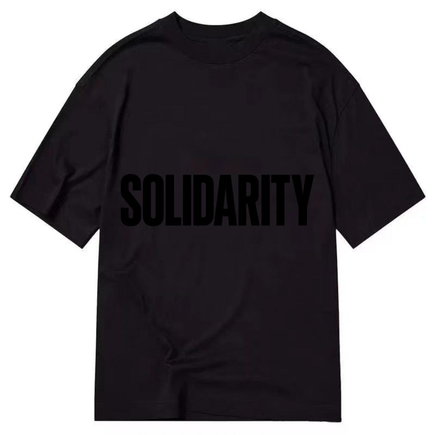 Bold typography design - "SOLIDARITY" - standing together, support - Classic T-shirt - Black