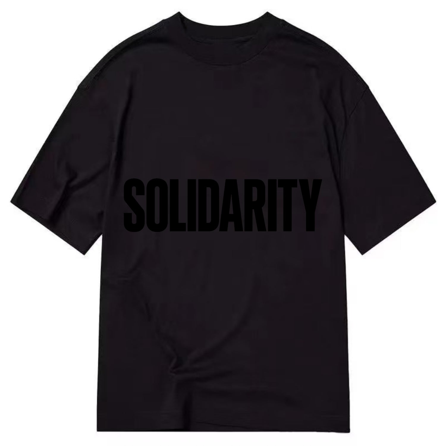 Bold typography design - "SOLIDARITY" - standing together, support - Classic T-shirt - Black