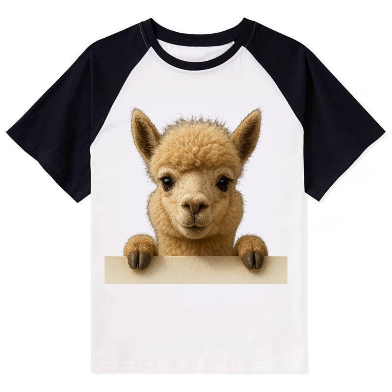 Alpaca  - Contrast Raglan T-shirt - Black