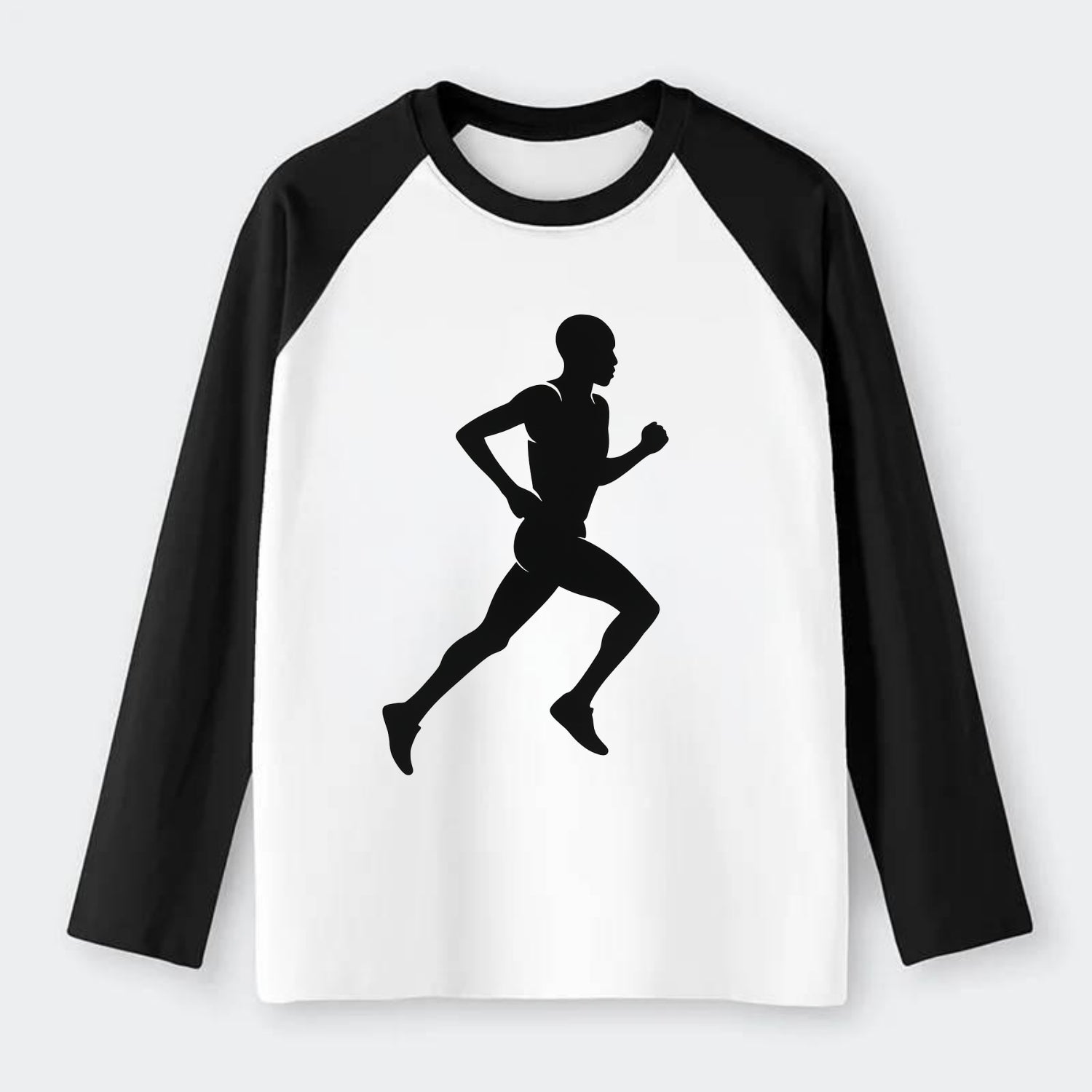 Kenyan distance runner stride - Raglan Long Sleeve T-Shirt - Black