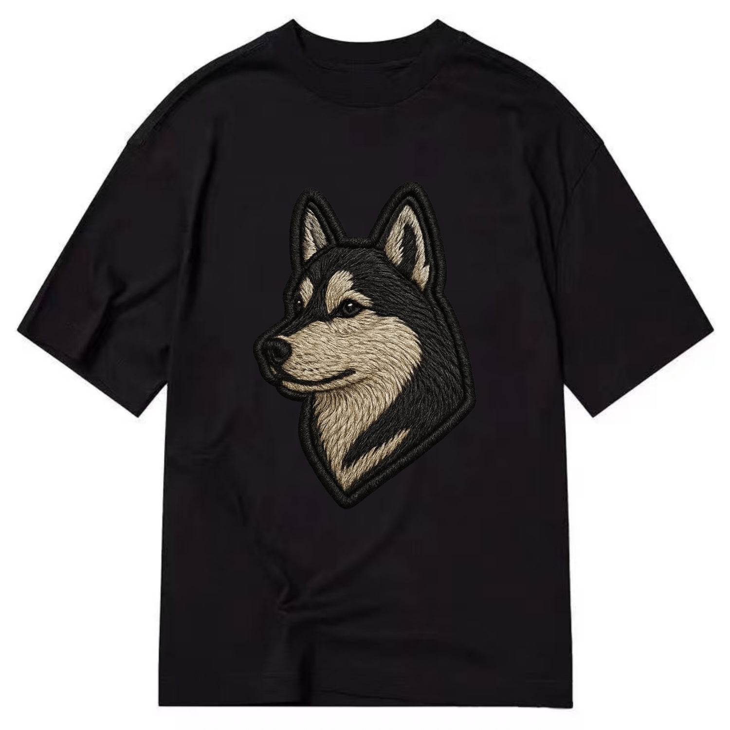 Siberian Husky - Contemporary wolf-like - Classic T-shirt - Black