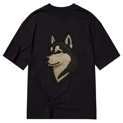 Siberian Husky - Contemporary wolf-like - Classic T-shirt - Black