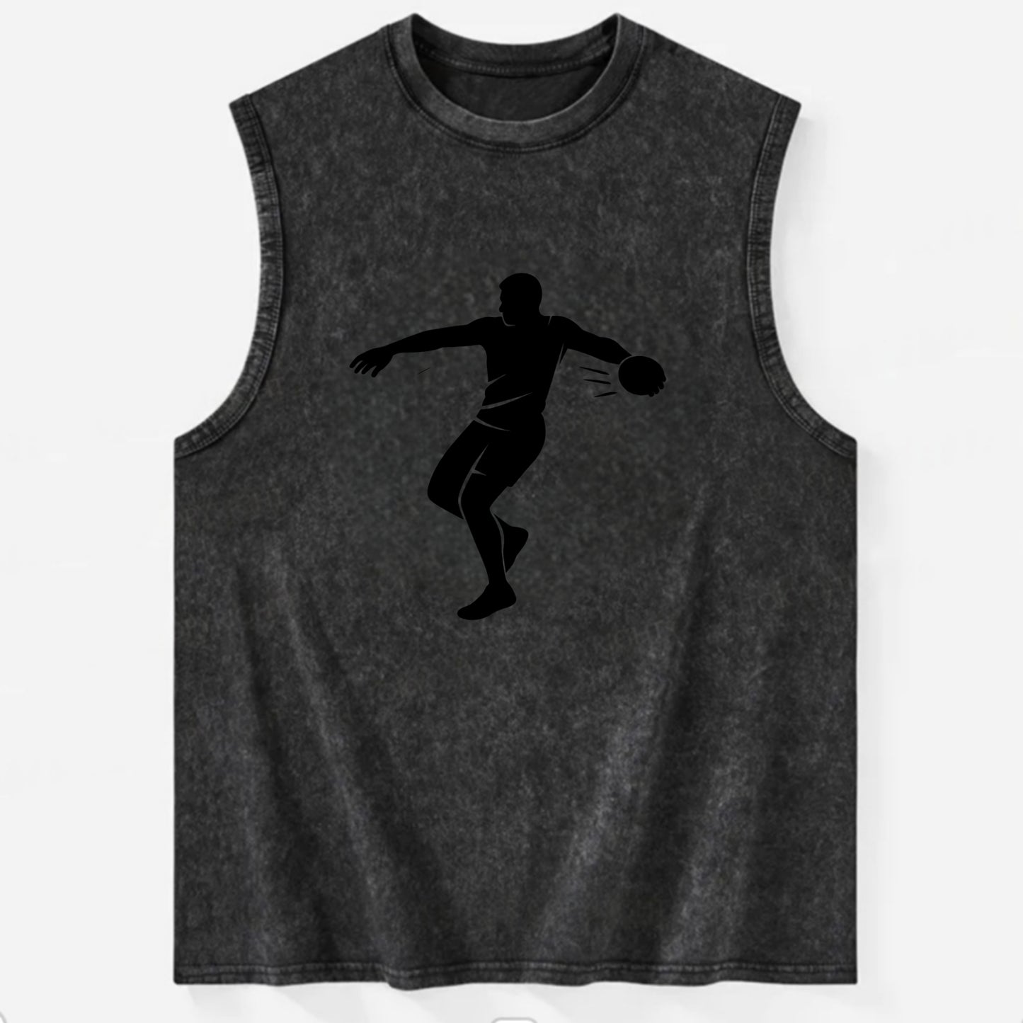 Discus thrower spinning release - Vintage Washed Tank - Black