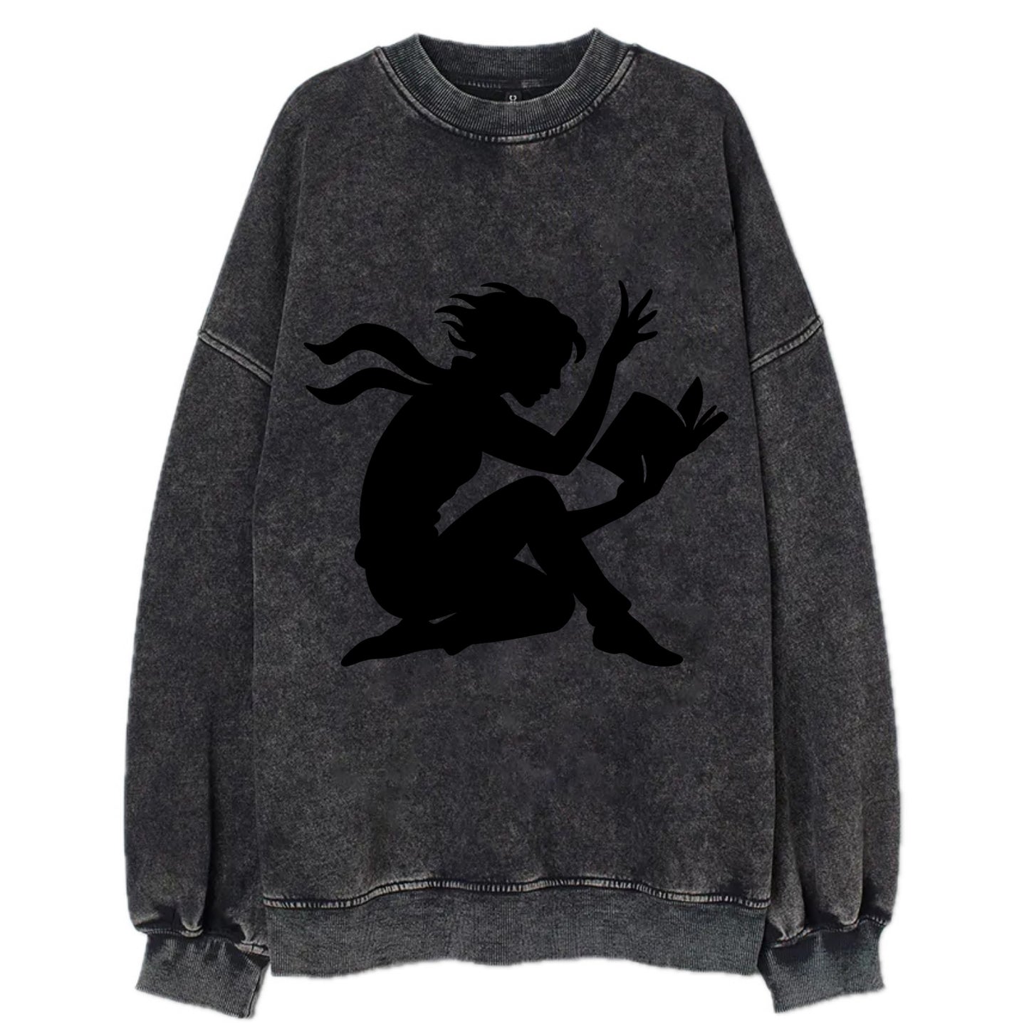 Reader lost in book moment - Vintage Sweatshirt - Black