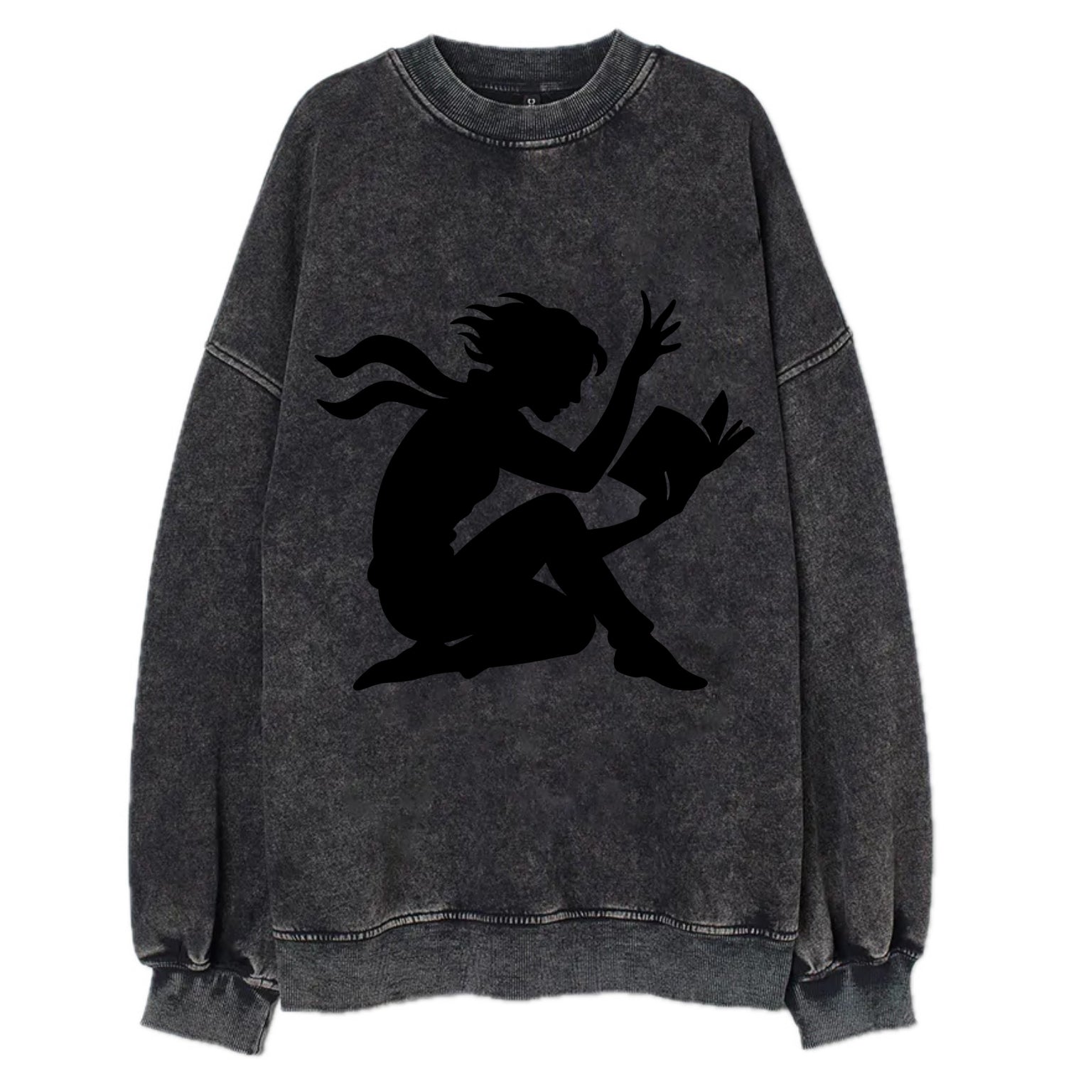 Reader lost in book moment - Vintage Sweatshirt - Black