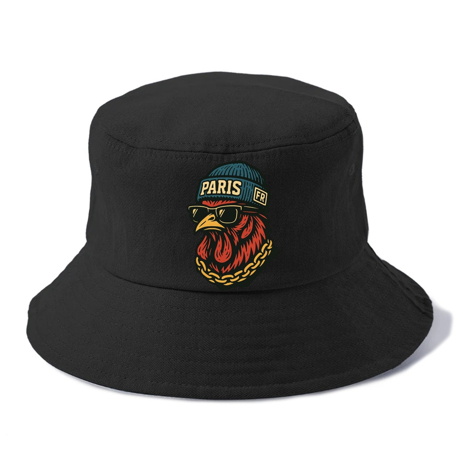 Paris Rooster - Bucket Hat - Black