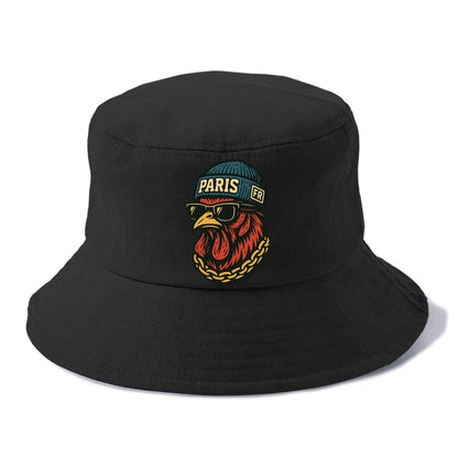 Paris Rooster - Bucket Hat - Black